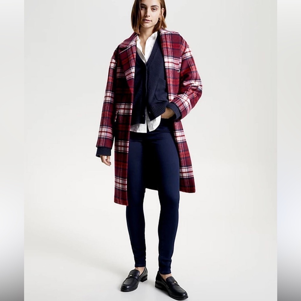 Tommy Hilfiger Wool Blend Coat, New with Tags, Check Wool Blend, Size XXL